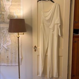 One Shoulder Crepe Jumpsuit